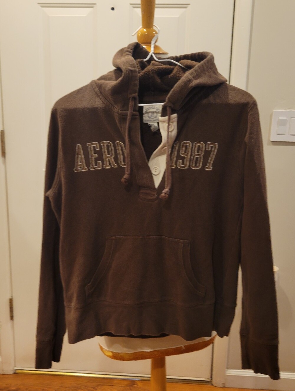 🧣EUC~AÉROPOSTALE 1987 Brown Hooded Pullover Sweatshirt